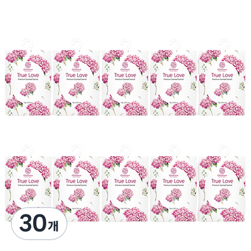 올레비엔 옷장 트루러브 종이방향제 샤쉐 본품, 20g, 30개