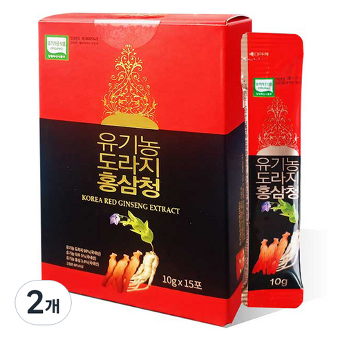 네추럴참푸드 유기농 도라지 홍삼청 15p, 150g, 2개