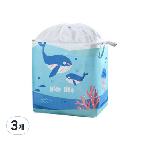 시원한 캐릭터 이불 의류 대용량 수납함 80L, 01, 3개