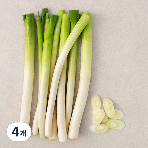 국내산 친환경 손질한 흰줄기 대파, 350g, 4개