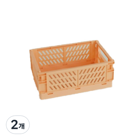 파스텔톤 다용도 폴딩 박스, 오렌지, 2개