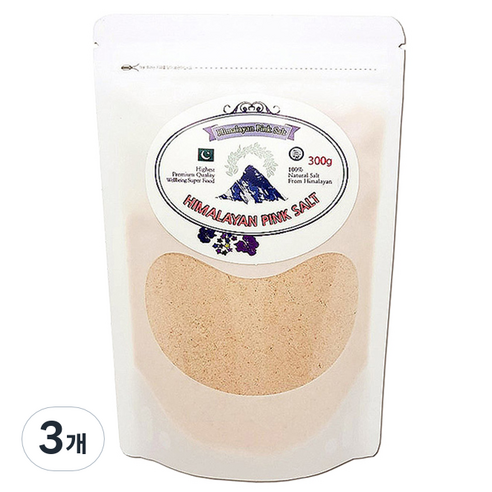 푸리오 히말라야 크리스탈 핑크소금 고운입자 리필용, 300g, 3개