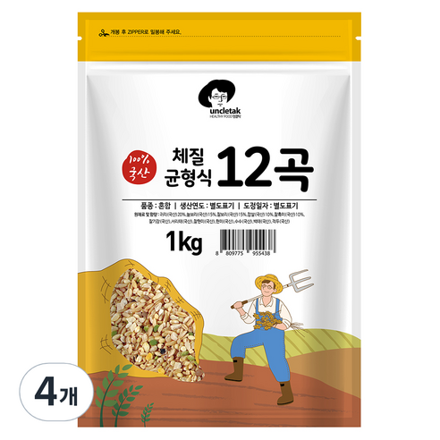 엉클탁 체질균형식 12곡, 1kg, 4개