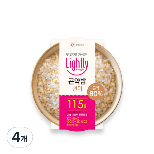 대상 라이틀리 곤약 현미 즉석밥 용기형, 170g, 4개