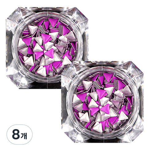 트라이앵글 네일 글리터 4mm, 퍼플, 8개