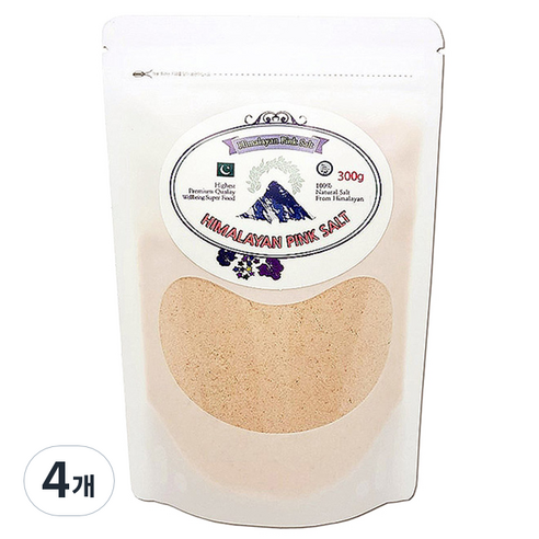 푸리오 히말라야 크리스탈 핑크소금 고운입자 리필용, 300g, 4개