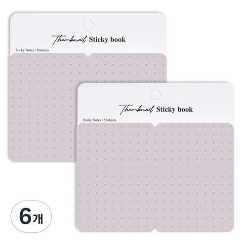 플레픽 썸네일 미니 스티키북 50p, 06 노트북도트, 6개, 1개입