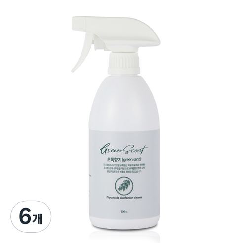 초록향기 피톤치드 살균소독수 스프레이, 500ml, 6개