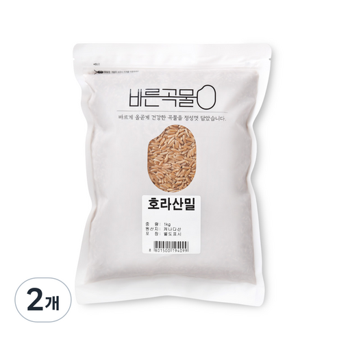 바른곡물 호라산밀 캐나다, 1kg, 2개