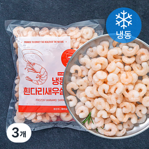 어부키친 바이오션 새우살 자숙 (냉동), 500g(200-220미), 3개