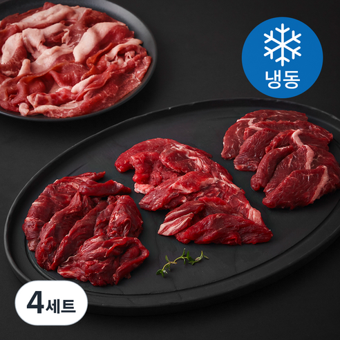 레커컷 호주산 소고기 모듬구이용 안창살 + 토시살 + 차돌양지 + 안심추리 세트 (냉동), 800g, 4세트