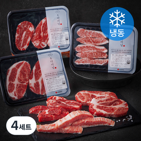 6다이닝 이베리코 황제살 180g + 항정살 180g + 목살 180g 세트 (냉동), 4세트