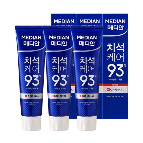 메디안 치석 오리지널 치약, 120g, 3개