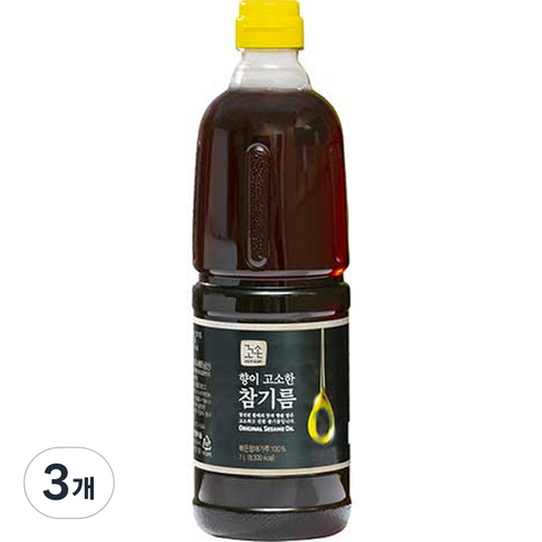 꼬손 향이 고소한 참기름, 3개, 1L