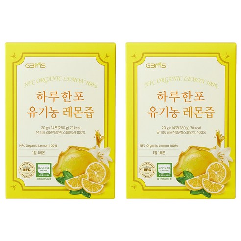 지비엠에스 하루한포 유기농 레몬즙, 2개, 280g