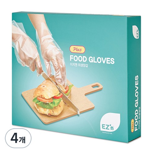 EZn이지엔 위생 장갑 플러스, 200개입, 4개