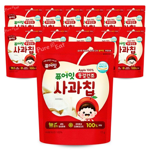 퓨어잇 동결건조 사과칩, 12g, 12개, 사과