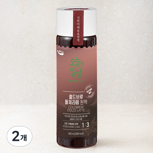 오늘의일상 콜드브루 돌체라떼 원액, 400ml, 2개