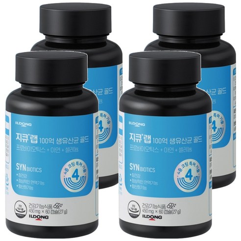 지큐랩 100억 생유산균 골드, 60정, 4개