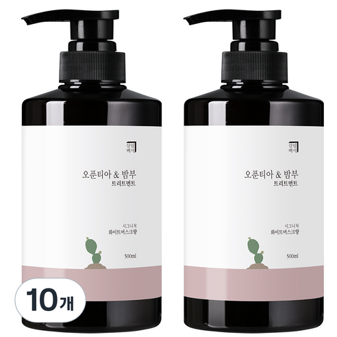 살림백서 오푼티아 앤 밤부 헤어트리트먼트 화이트머스크향, 500ml, 10개