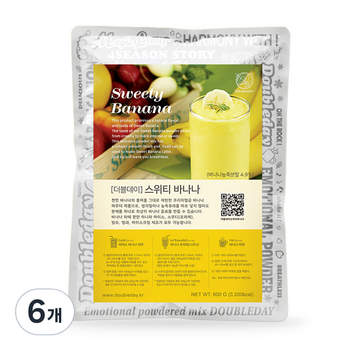 더블데이 스위티바나나 파우더, 6개, 800g, 1개입