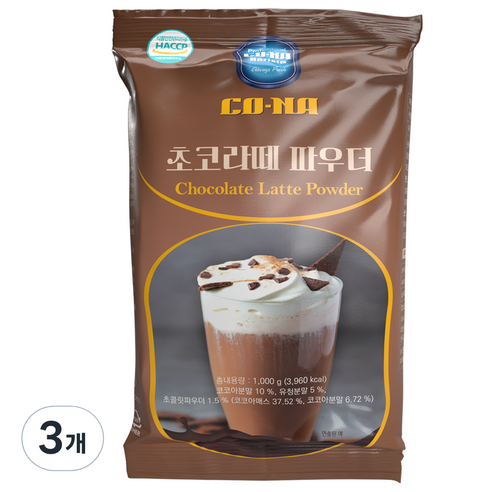 CONA 초코라떼 파우더, 1kg, 3개, 1개입 기라델리코코아 CONA 초코라떼 파우더, 1kg, 3개, 1개입 기라델리코코아