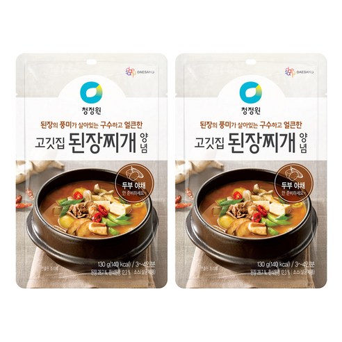 청정원 고깃집 된장찌개 양념, 130g, 2개