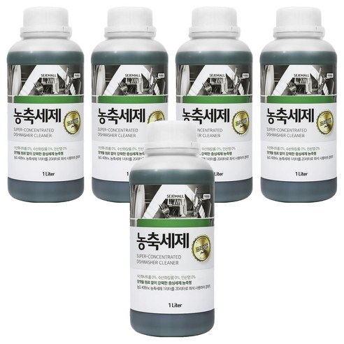 세제몰 업소용 식기세척기 농축세제, 1L, 5개