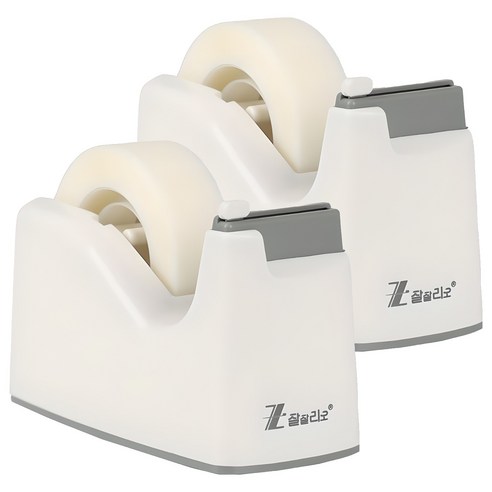 잘잘리오 미니 자동 안전 어린이 테이프 디스펜서 레인보우, 화이트, 2개