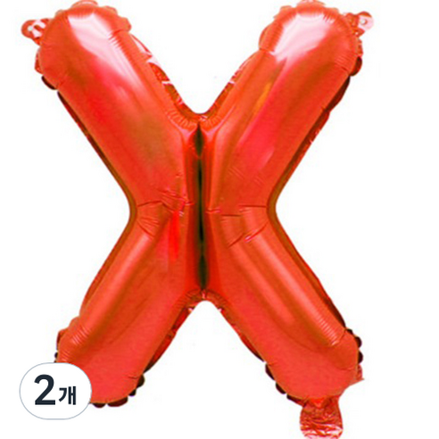 팡파티 레터링 알파벳 풍선 X 40cm, 레드, 2개