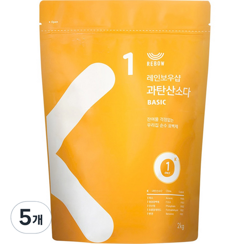 레인보우샵 과탄산소다 베이직 리필, 2kg, 5개