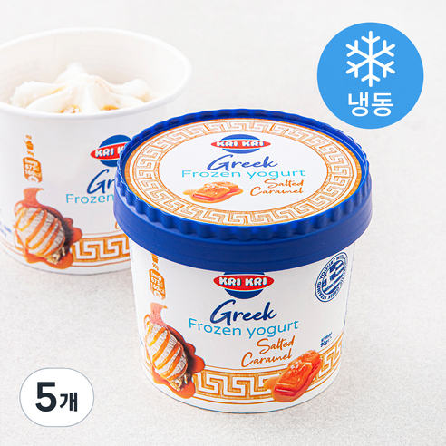 KRIKRI 그릭 프로즌 요거트 솔티드 카라멜 (냉동), 90g, 5개