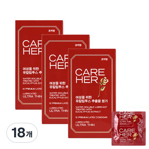 케어허 콘돔, 12개입, 18개