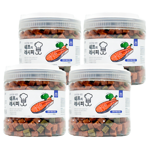 펫슐랭 강아지 쉐프의 레시피 트릿, 연어육포, 800g, 4개