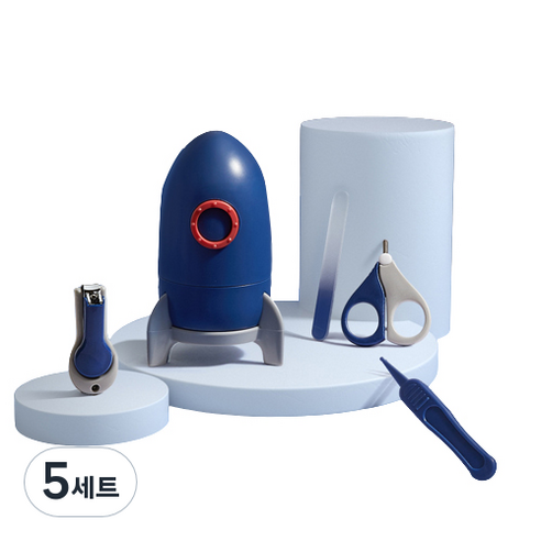 후니마켓 유아용 로켓 손톱깎이 세트, 블루, 5세트