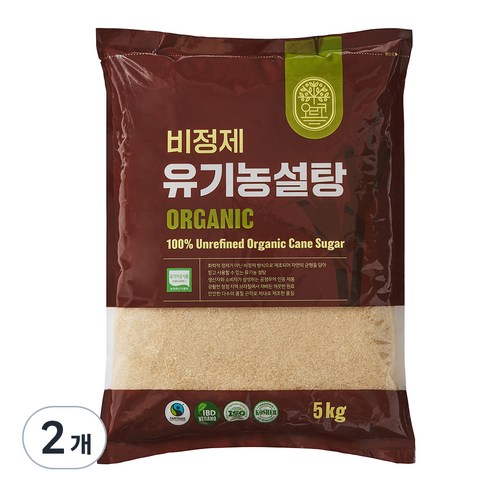 오르코 비정제 유기농 설탕, 5kg, 2개
