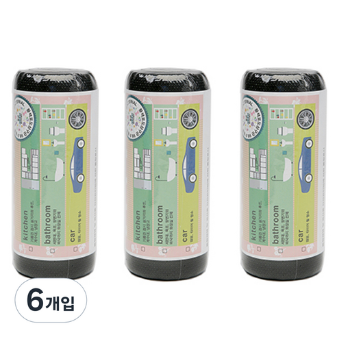 닥터데일리 다용도 향균 일회용수세미 롤타입 블랙, 30개, 6개