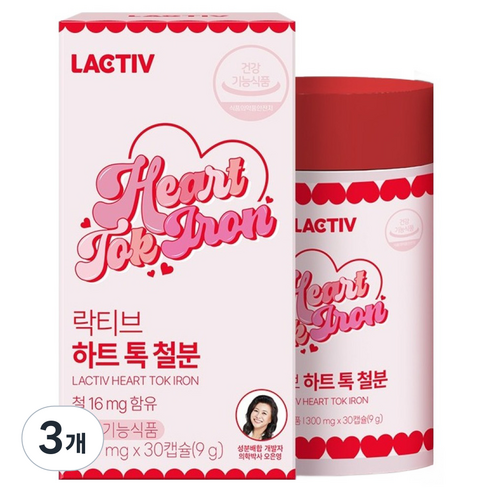 락티브 하트톡 철분, 30정, 3개