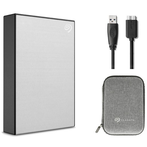 씨게이트 One Touch HDD 외장하드STKY1000400데이터복구+암호화 기능+파우치+USB케이블, 1TB, 블랙