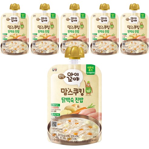 아이꼬야 맘스쿠킹 레토르트 이유식 100g, 닭백숙 진밥, 100g, 6개 닭백숙 진밥 × 100g × 6개 섬네일