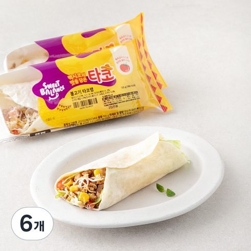 스윗밸런스 불고기 타코랩, 105g, 6개