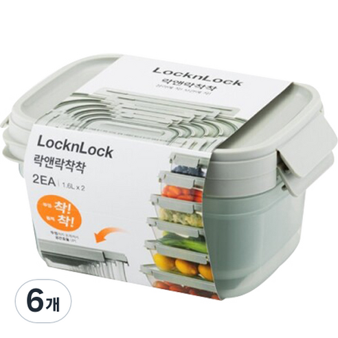 락앤락 착착 밀폐용기 1.6L, 6개, 단품