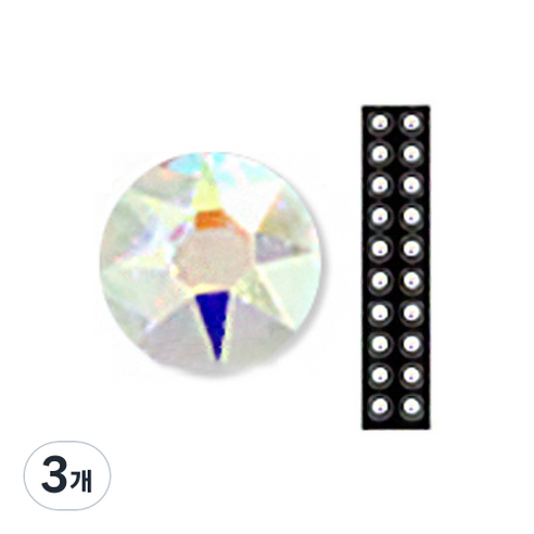 와사비네코 미미츠보 쥬얼리 귀지압패치 M 3.0mm 20p, 크리스탈오로라, 3개