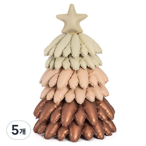 조이파티 세우는 크리스마스트리 은박풍선 90cm, 라떼, 5개