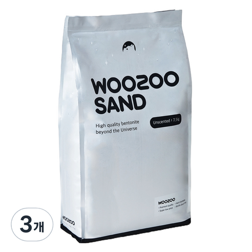 우주모래 WOOZOO 고양이 벤토나이트 모래, 7.5kg, 3개, 무향