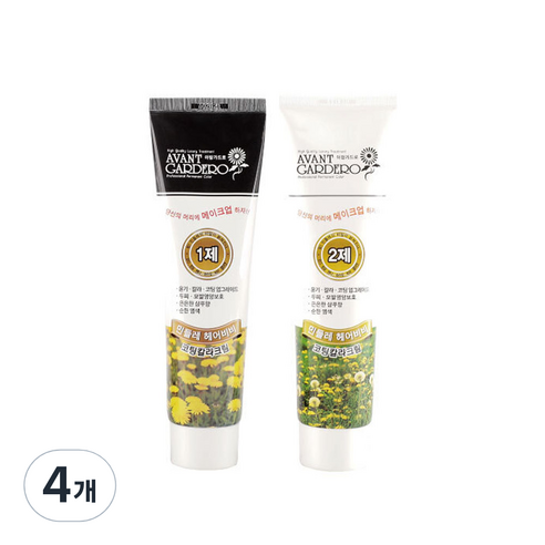 주트 아방가드로 민들레 헤어비비 코팅칼라크림 염모제 150g, 자연갈색, 4개