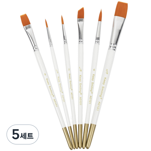 킵스마일링 시토닉 유화 아크릴화 붓 6종 세트, 5세트