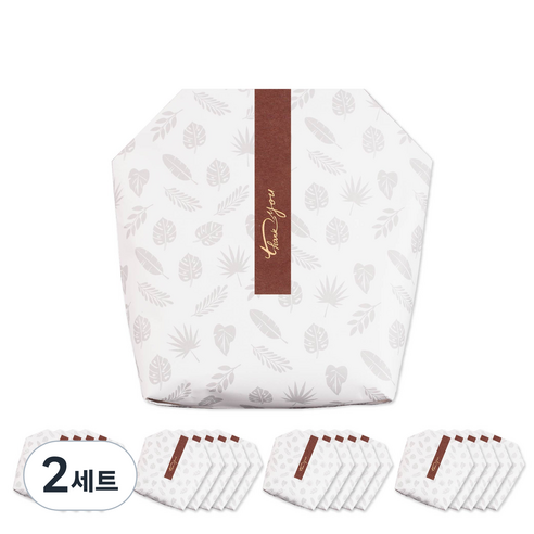 플라워가든 기프트백 Medium 20p + 띠스티커 20p, 그레이(기프트백), 브라운(띠스티커), 2세트
