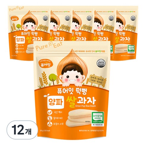 퓨어잇 떡뻥 쌀과자 30g, 양파, 12개