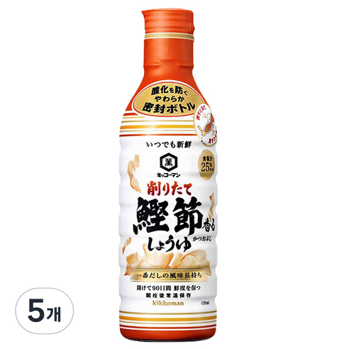 기꼬만 가쯔오부시 생간장 소스, 450ml, 5개